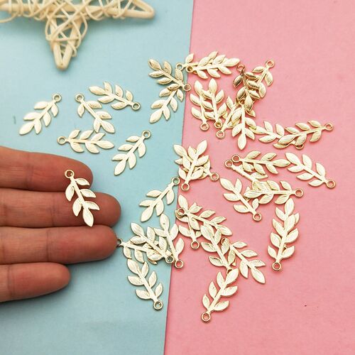 20pcs Zinc Alloy Golden Mini Leaves Charms Floating For DIY