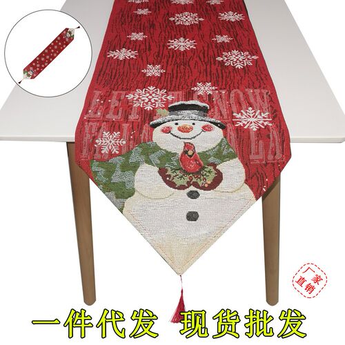 New Christmas 2021 Christmas table runner cotton and linen