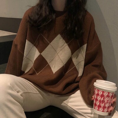 Women Knitted Sweater Fashion Oversized Pullovers Ladies Win
