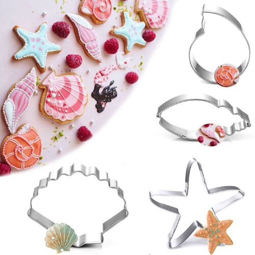 1pcs Stainless Steel Biscuit Mold Conch Cat Elephant Shapes