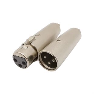 Metal 3 Pin RCA Male Plug to 3Pin XLR Female Socket Connecto