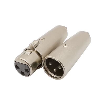 Metal 3 Pin RCA Male Plug to 3Pin XLR Female Socket Connecto
