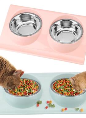 Cute Cat owl Dog Food Doule owl Pet Food Water Feeder for