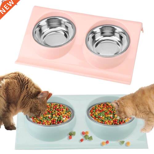 Cute Cat owl Dog Food Doule owl Pet Food Water Feeder for