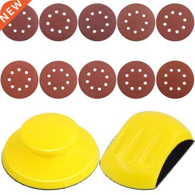 62Pcs 10 Sizes 5 Inch 8 Hole Sanding Discs Sandpaper Hook an