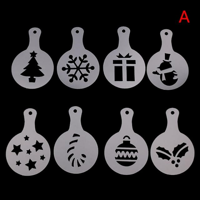 New 8pcs Plastic Fancy Coffee Printing Model Cafe Foam Spray