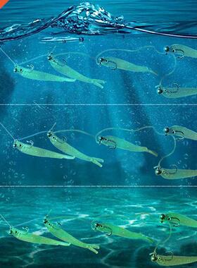 AS Cluster Soft Lure Fishing Bait Pesca Jig Head T Tail Wobb