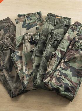2022 Joggers Men Cargo Pants American Casual Camouflage Cott