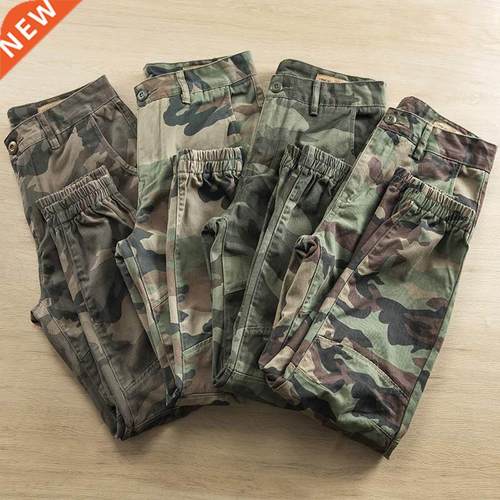 2022 Joggers Men Cargo Pants American Casual Camouflage Cott