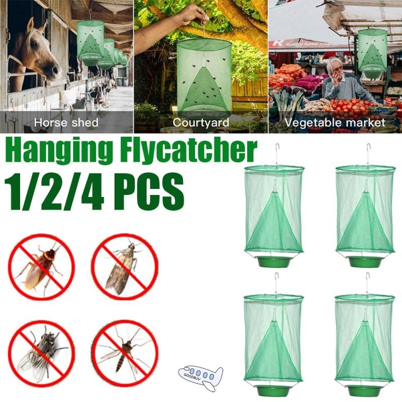 1/2/4 PCS Hanging Flycatcher Folding Net Fly Trap Summer Mos
