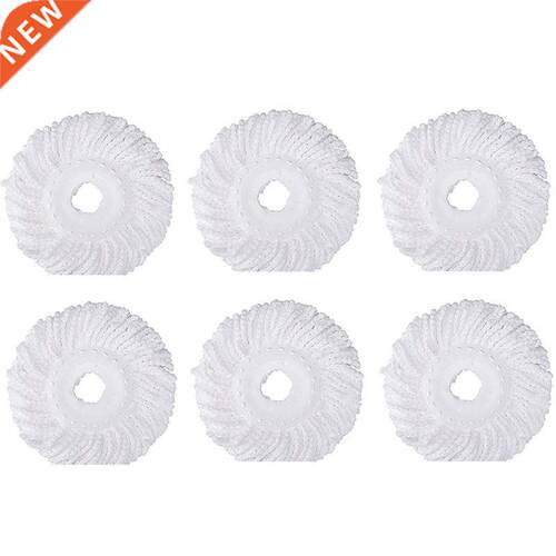 6Pcs 60° Spin Mop Replacement Head, Round Shape Microfib