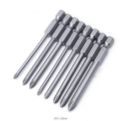 8pcs 75mm Long Magnetic He Cross Hex Alloy Steel Screwdriv