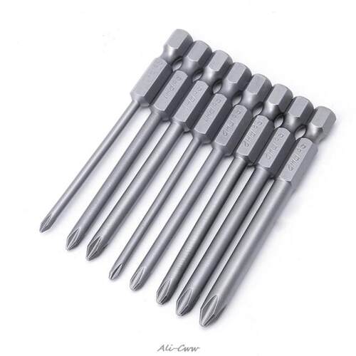 8pcs 75mm Long Magnetic He Cross Hex Alloy Steel Screwdriv