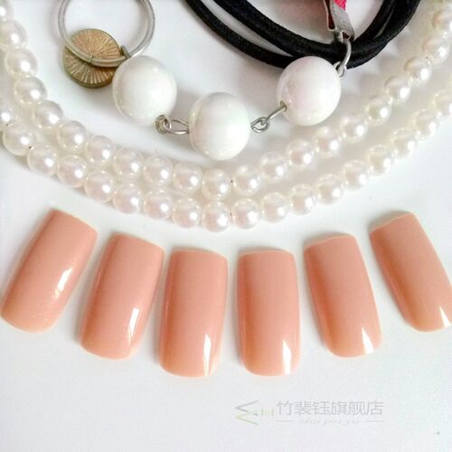 Fashion Fake Nail Natural Nude Acrylic False Nails Long Siz