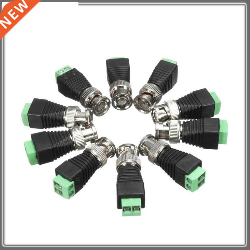 10Pcs/lot Coaxial Coax CAT5 BNC UTP Male Connector for CCTV