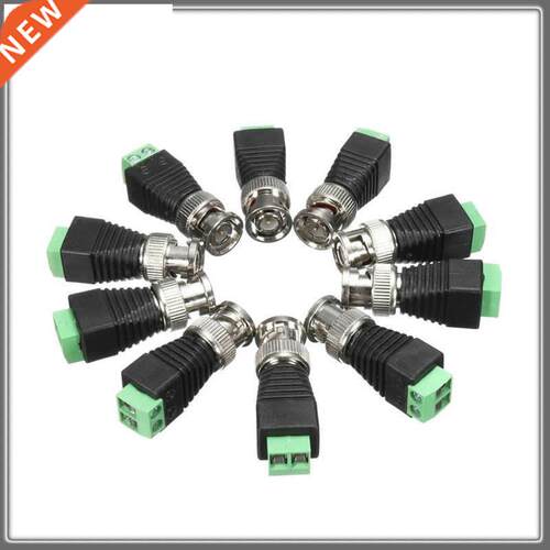 10Pcs/lot Coaxial Coax CAT5 BNC UTP Male Connector for CCTV