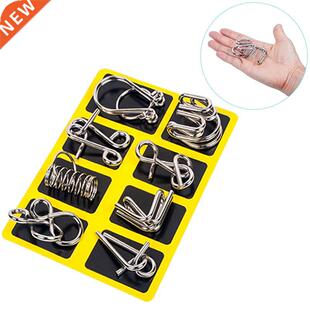 8Pcs/Set Metal Montessori Puzzle Wire IQ Mind Brain Teaser P
