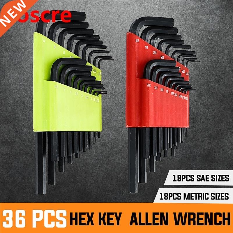 36Pcs Allen Key Set Metric/Sae Hex Wrench Screwdriver Set He