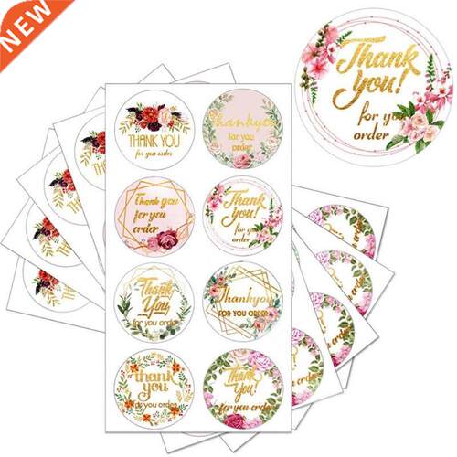 20 Sheets(160pcs) 8 Desgns Round Thank You for Your Order