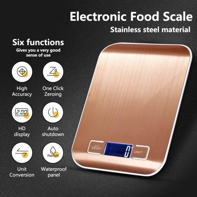 Digital LCD Food Scales Electronic Stainless Steel Ounces Mu