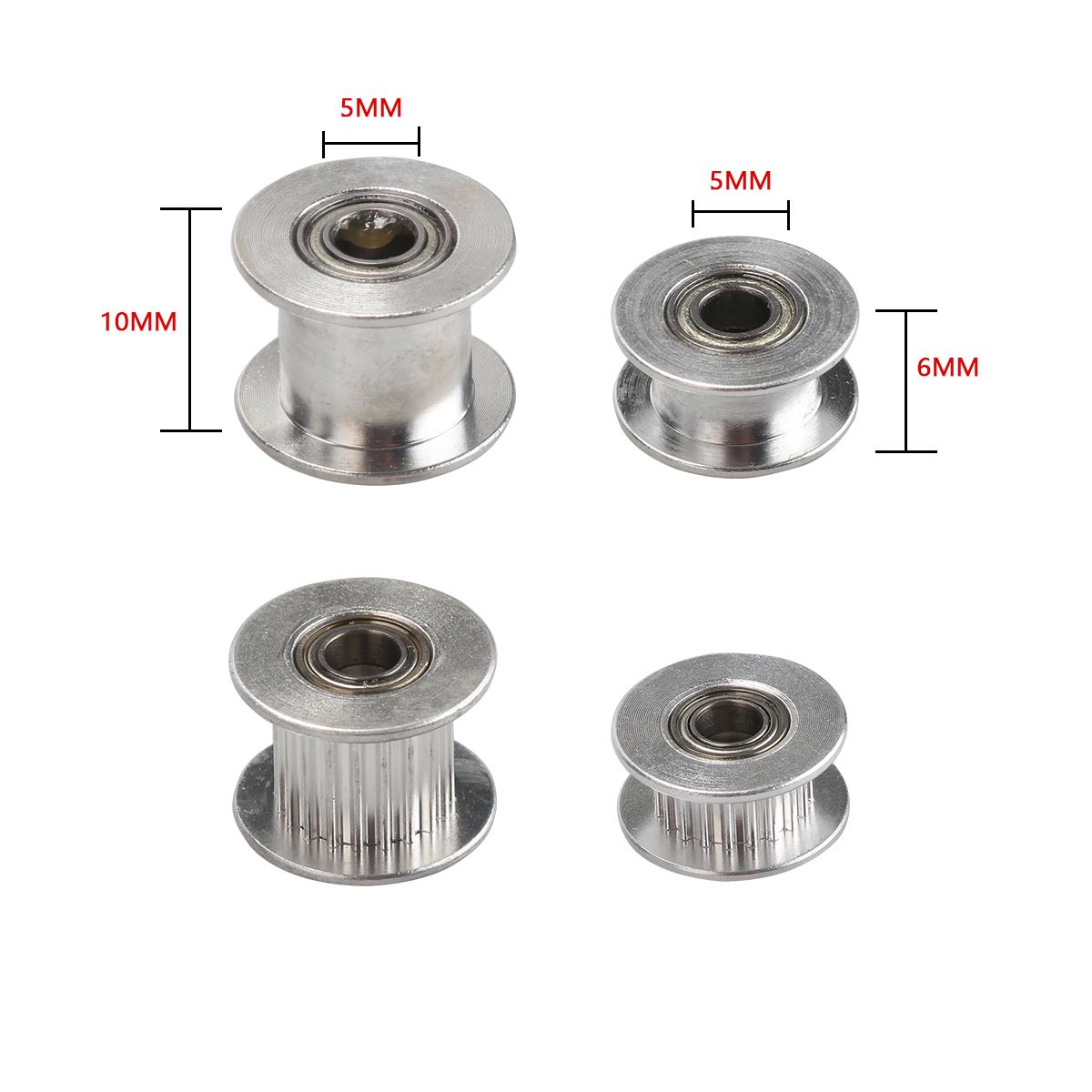 1Pcs GT2 Idler Timing Pulley 20 Tooth Wheel Bore 5mm Alumini
