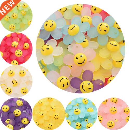 10Pcs/Lot Cute Flower Shape Acrylic Beads Loose Spacer Beads
