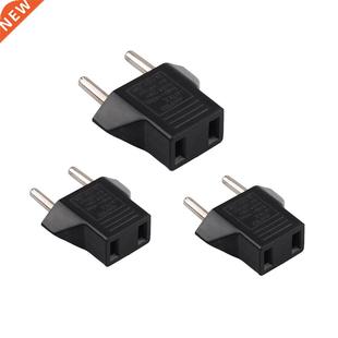 3pcs Black 6A US TO EU Adapter Plug USA to Euro Europe Wall