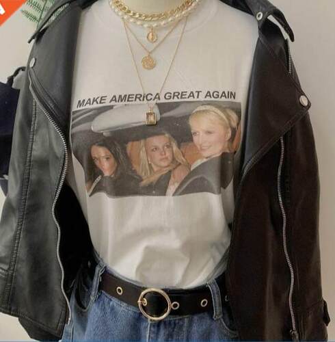 sunfiz HJN Britney Make America Great Again T-Shirt Women