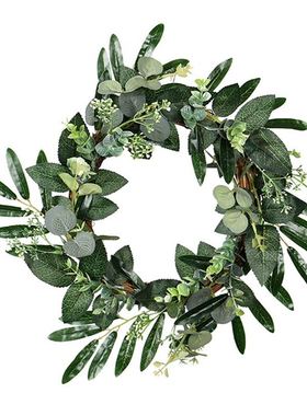 Artificial Olive Leaf Eucalyptus Wreath for Festival Celebra