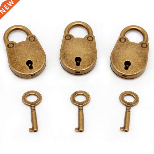 Old Style Mini Archaize Padlocks Lock With (Lot Of 3) L22