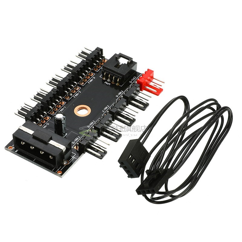 4pin PWM Fan Hub Speed Controller Regulator 12V 10 Way For C