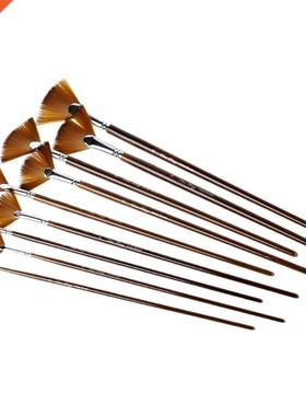 9Pcs Fan Shape Brush Painting Pen Set Nylon Hair Acrylic Wat