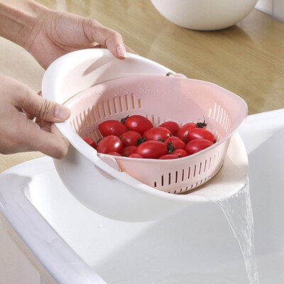 Double Layer Kitchen Basket For Fruits Vegetable Washing