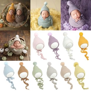 Baby Knitted Hair ball Hat Newborn Photography Props Infants