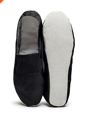 USHINE EU22-45 Whole Leather Sole Black White Flat Yoga Teac