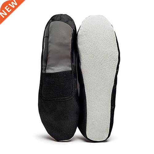 USHINE EU22-45 Whole Leather Sole Black White Flat Yoga Teac
