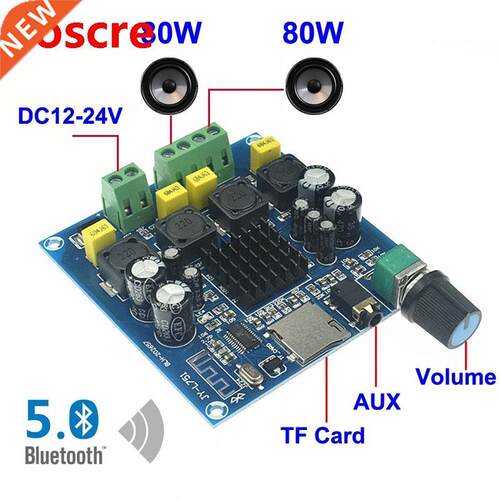 2*80W TPA3116 Bluetooth 5.0 Digital Audio Power Amplifier Bo