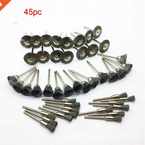 45Pcs Set Steel Wire Wheel Polishing Wheels Kit for Rotary