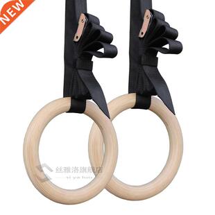 1 Pair Birch Wood Gymnastic Pull p GYM Ring for Home Fitnes