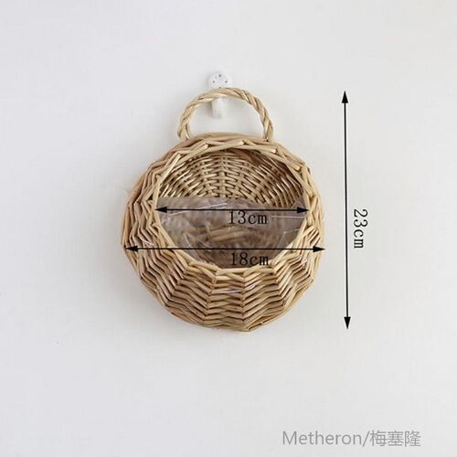 Hand Made Wicker Rattan Flower Basket Green vine Pot Planter