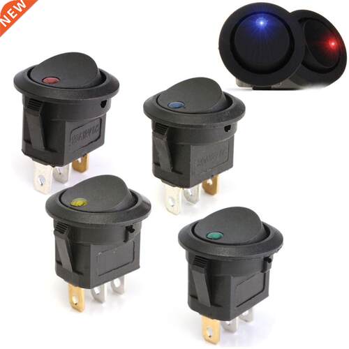 5Pcs 12V DC Waterproof Round Rocker Switch Dot Dash Car Van