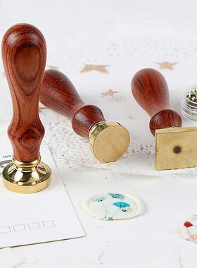 Metal Brass Sealing Wax Seal Stamp Wooden Handle Scrapbook S