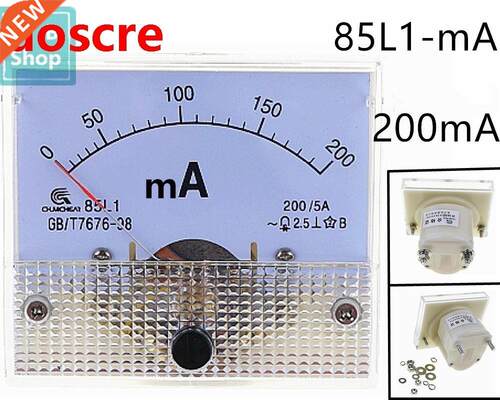 1PCS AC 85L1-mA 200mA White Plastic Shell Analog Panel P M