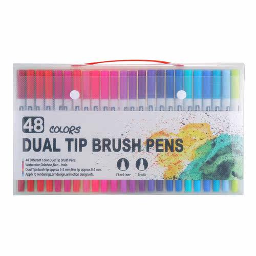 48 Colors Marker Liner Drawing Watercolor Marker Pens Twin H