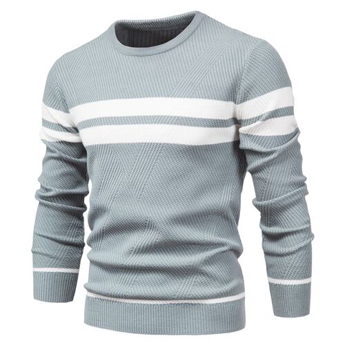 New Autumn Pullover Men's Sweater O-neck Patchwork Long Slee