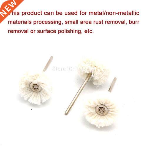 6Pc 2.5/.0mm Shank Cotton Polishing Flat Brush Grinding W