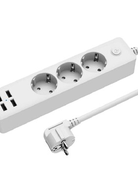 EU Power Strip Socket 2500w with 4 USB Charging Ports Outlet