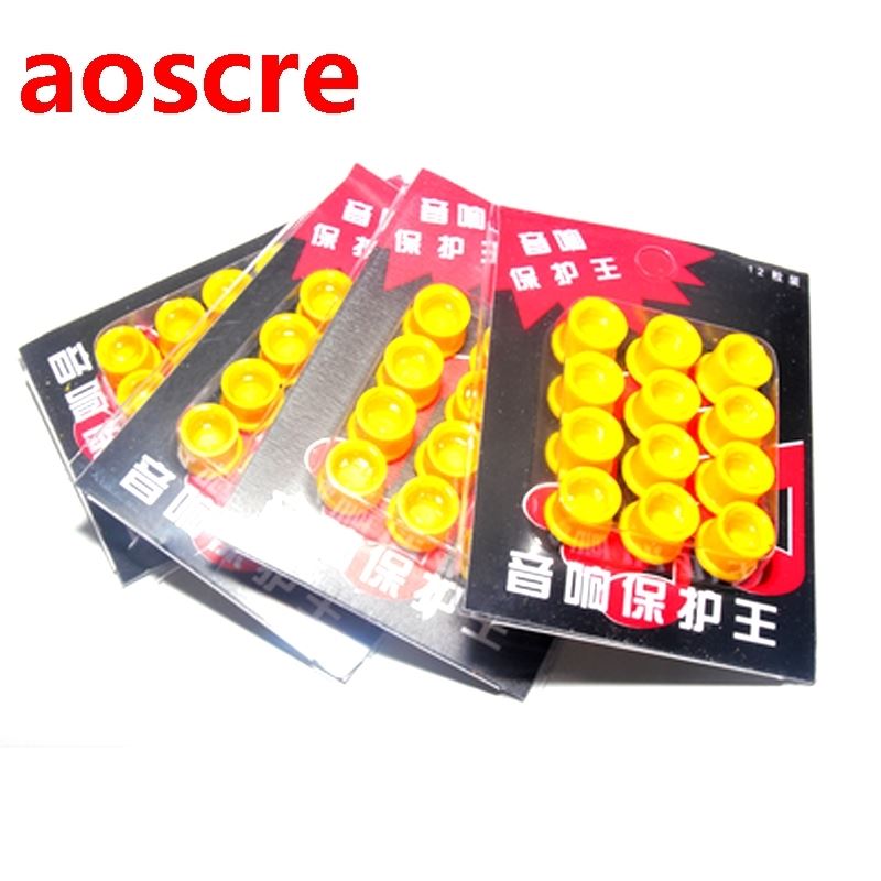 12pcs Yellow RCA female Jack connector PROTECT CAP dust proo