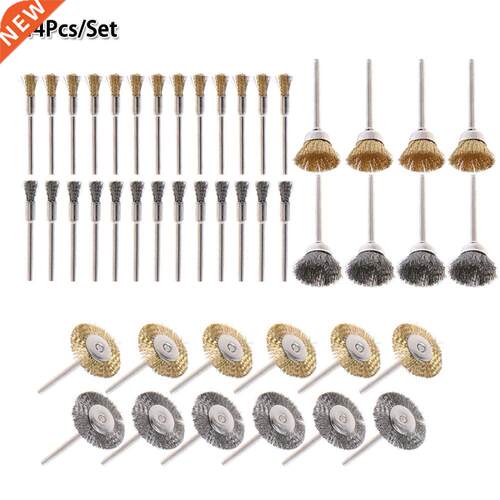 44Pcs Mini Brass Wire Brush Electric Drill Steel Wire Brushe