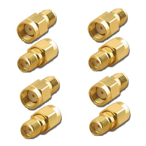 8PCS RF Coaxial Coax Adapter SMA Female to RP-SMA Male Conne